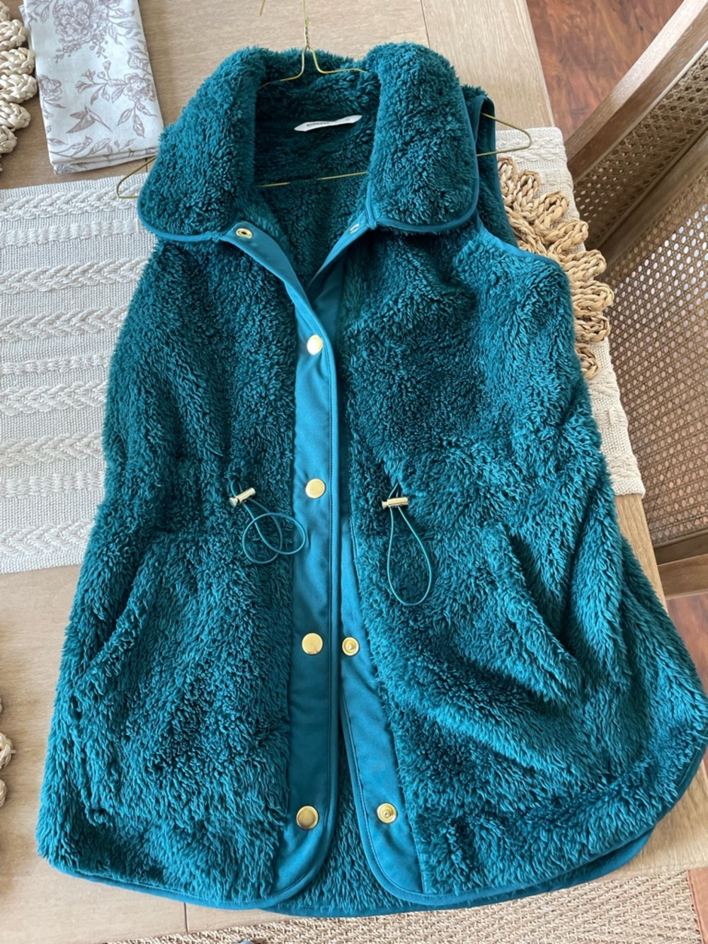 Sonoma Soft Plush Fleece Cozy Vest– Beautiful Deep Teal  – Women’s XS – EUC!
